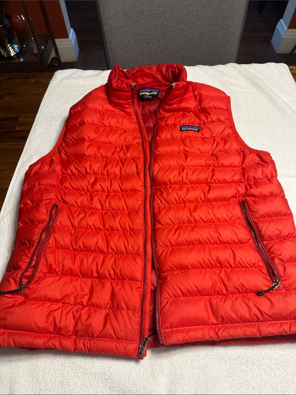 Patagonia Men’s Bright Red Quilted Down Vest